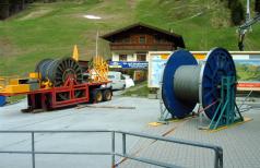 Unserer Parabolseilzugsmaschine im Einsatz beim Seilwechsel der Stubnerkogelbahn